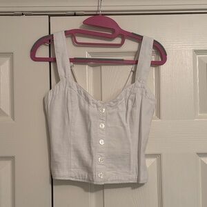 Abercrombie & Fitch Cream Button-Front Tank Top